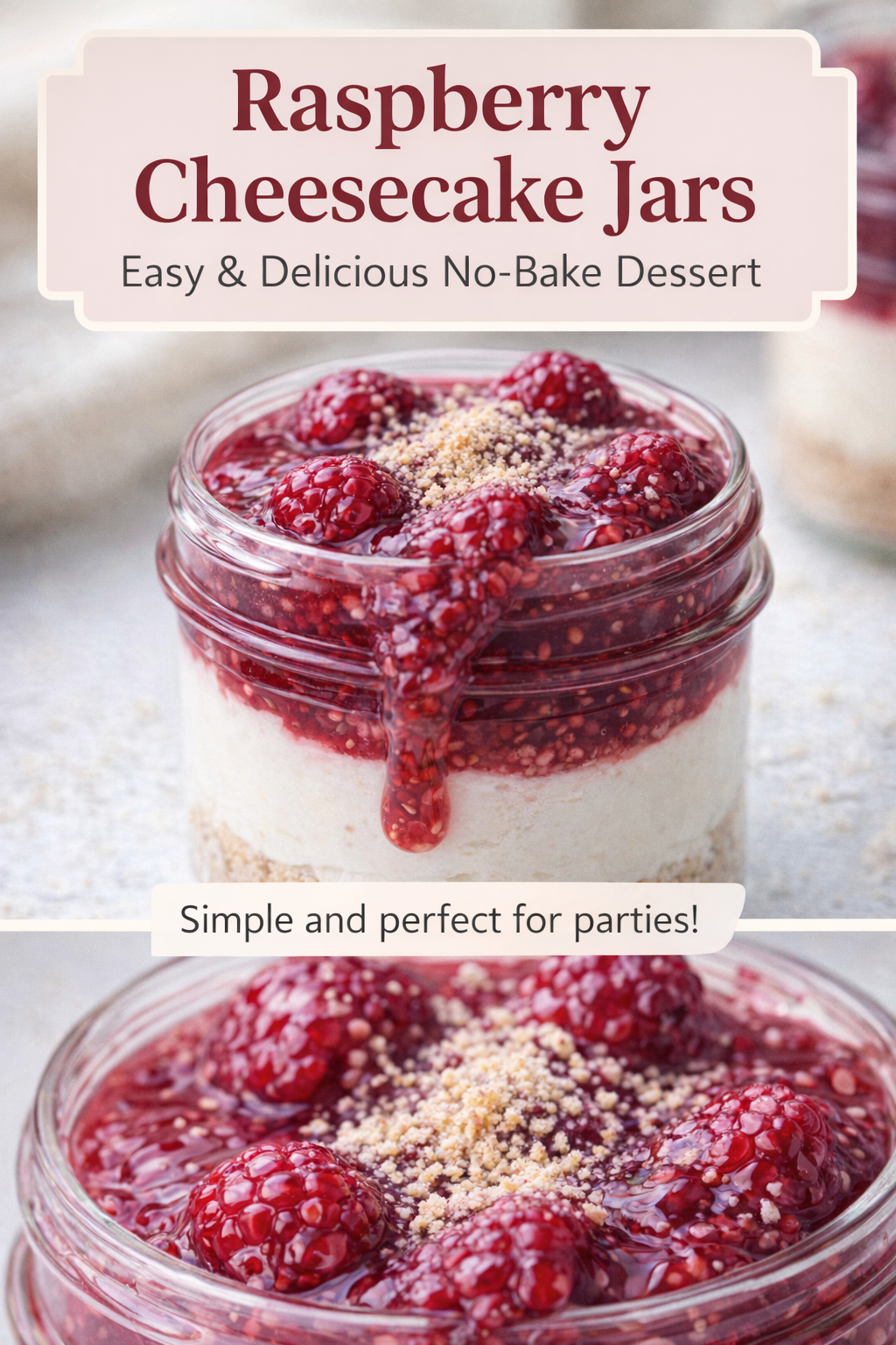 Healthy Raspberry Chia Cheesecake Jars