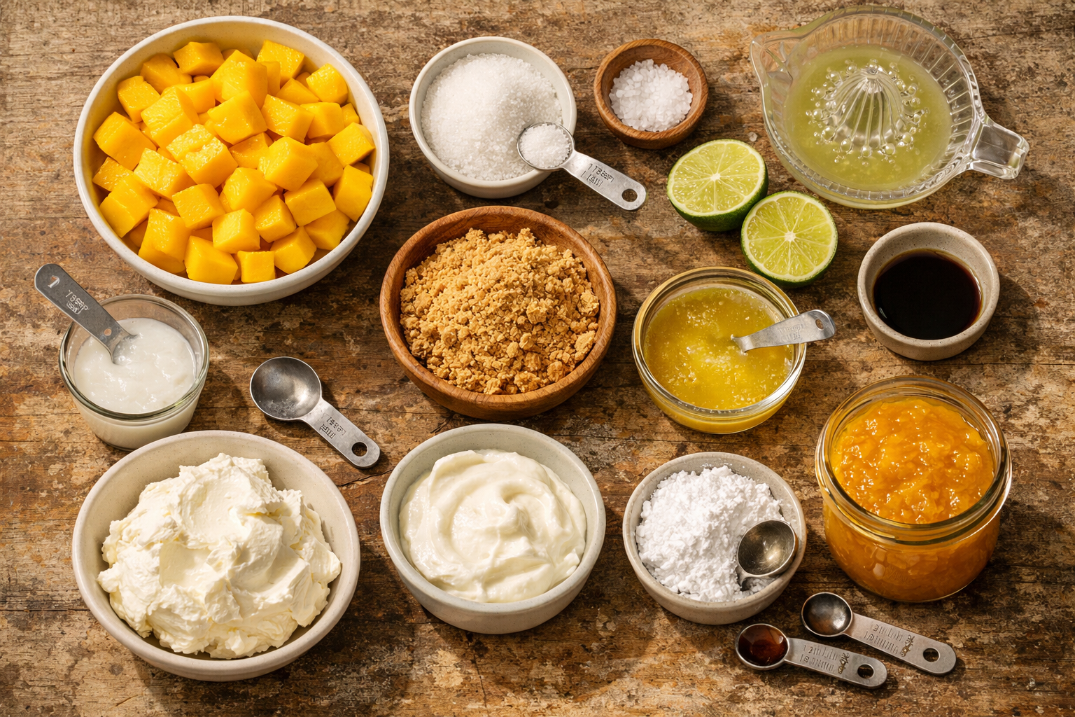 Small-Batch Mango Yogurt Cheesecake Pots