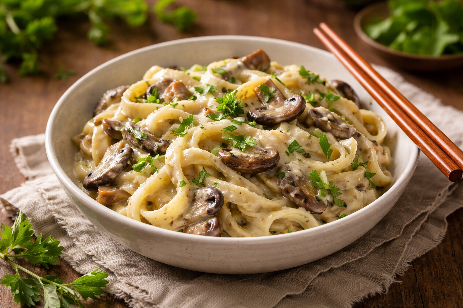 Japanese Miso Butter Mushroom Udon