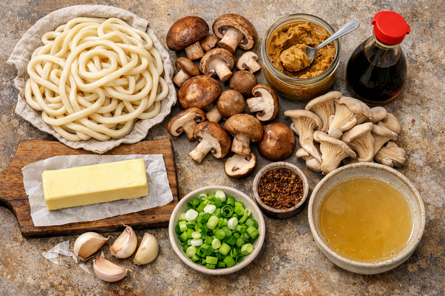 Savory Japanese Miso Butter Mushroom Udon in Just 20 Minutes!