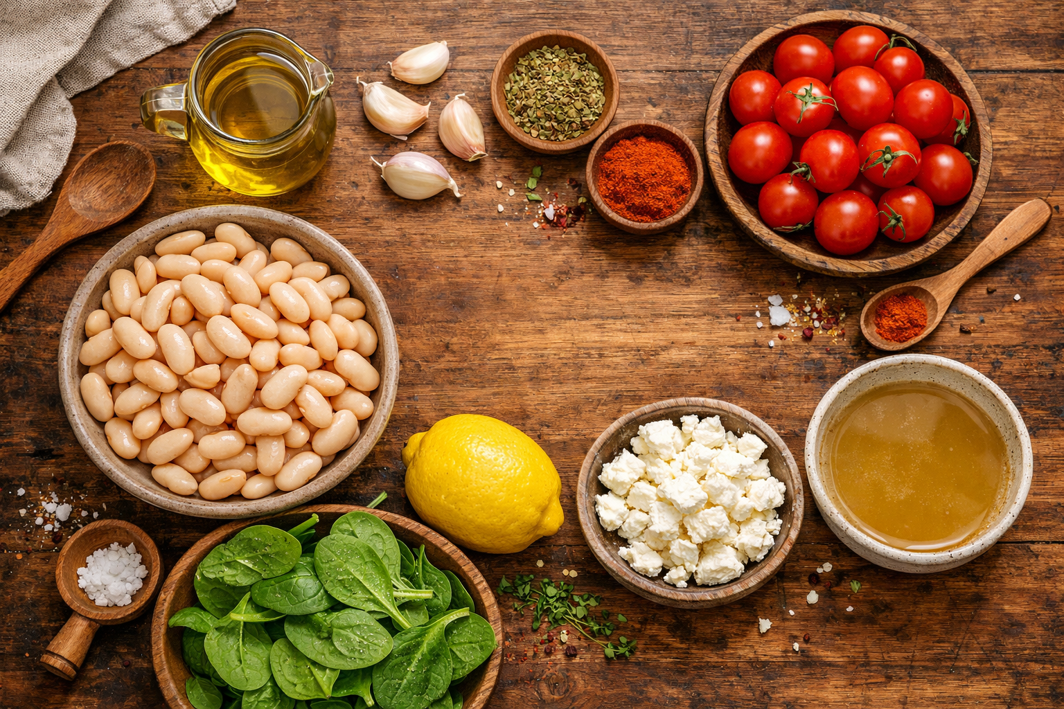 Mediterranean White Bean Skillet with Feta