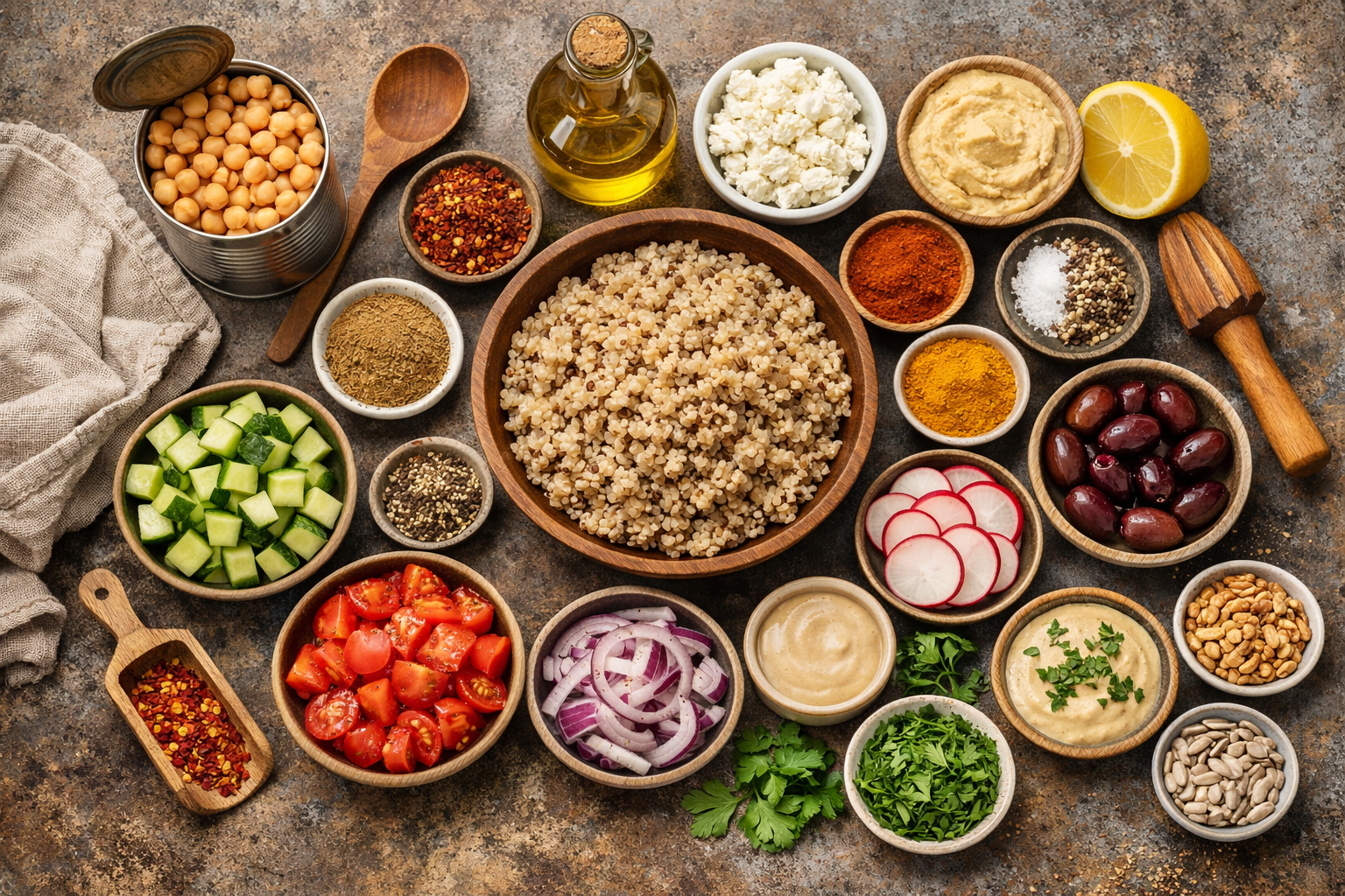 Middle Eastern Crispy Chickpea Grain Bowl