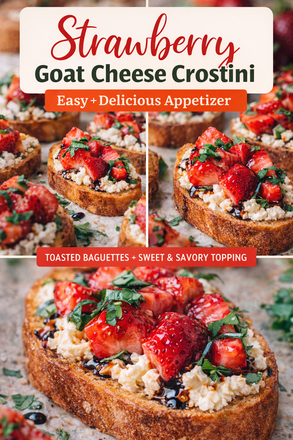 Strawberry Goat Cheese Crostini Bites