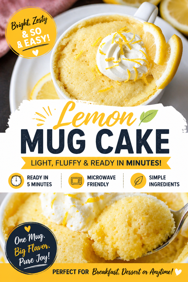 One-Bowl Lemon Mug Cake (5-Minute Treat)