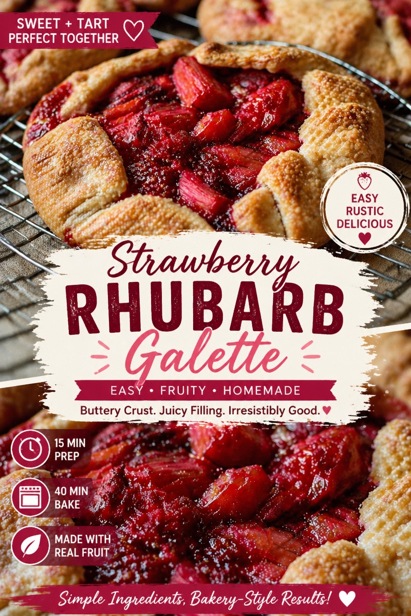 Delicious Raspberry Rhubarb Rustic Galette (Buttery, Bubbly) Recipe