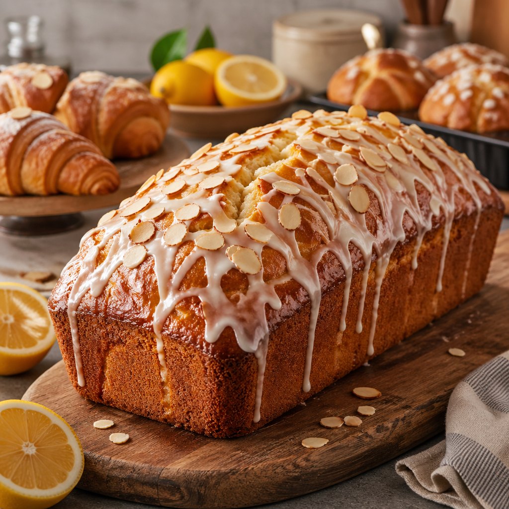 Lemon Almond Brioche Loaf (Bakery-Style, Ultra-Soft)