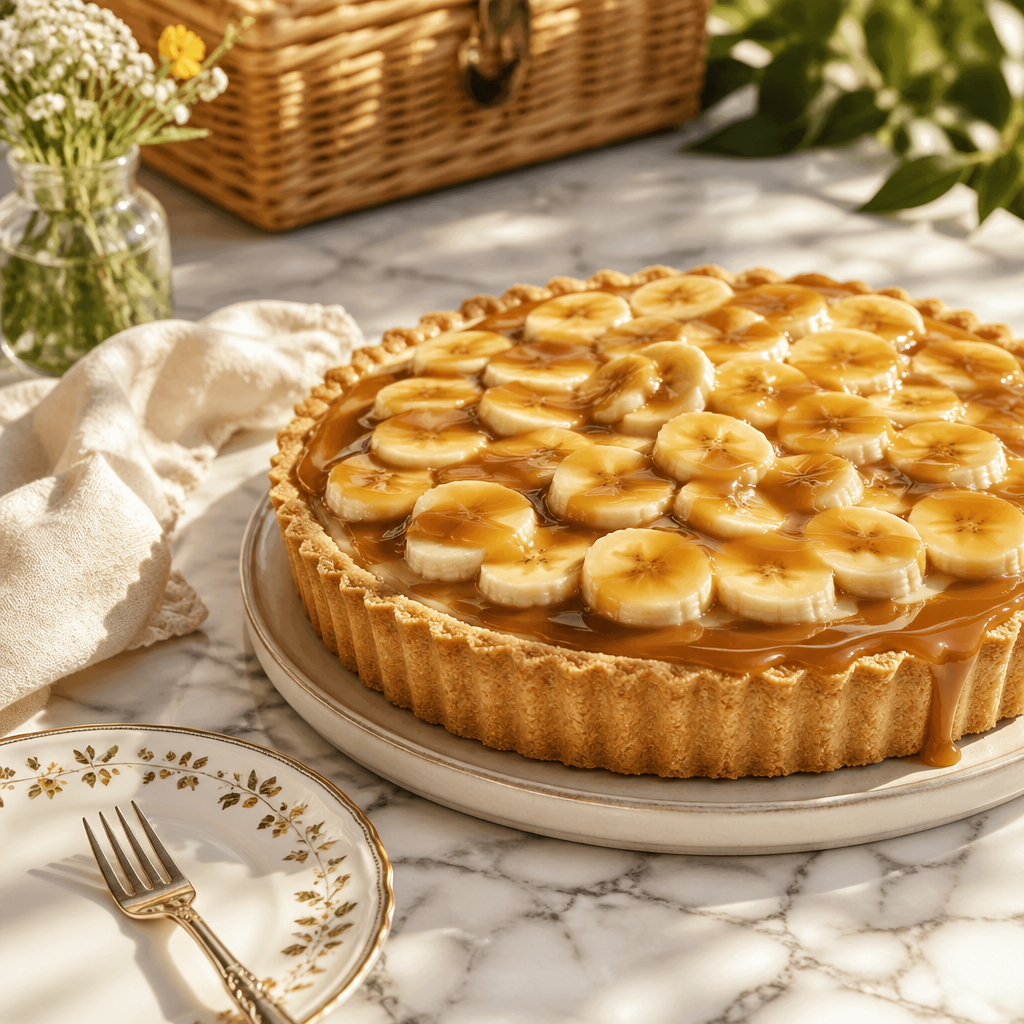 Sweet and Gooey Banana Caramel Tart for Your Perfect Picnic