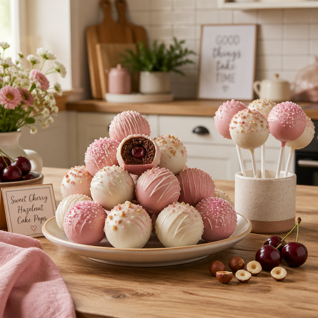 Sweet Cherry Hazelnut Cake Pops - Perfect for Your Next Party!