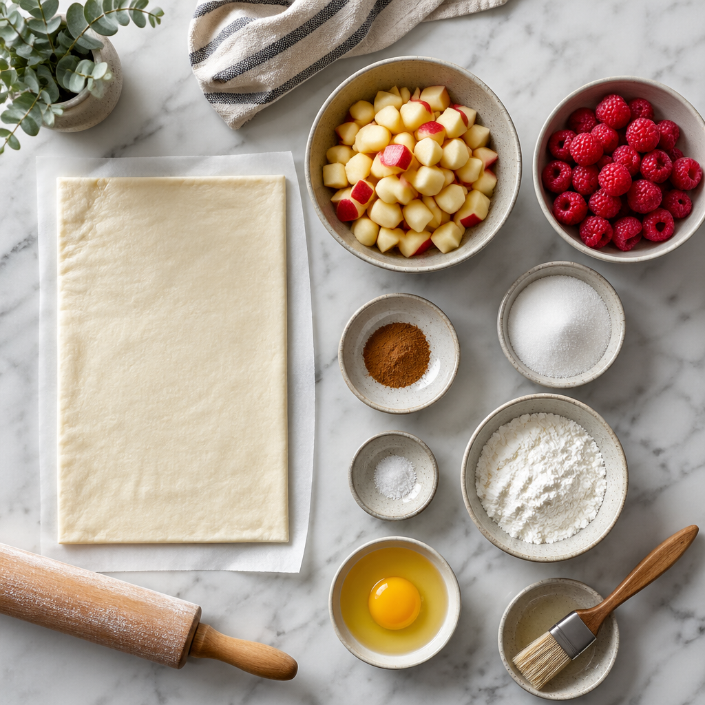 Apple Raspberry Strudel (Bakery-Style, Flaky)