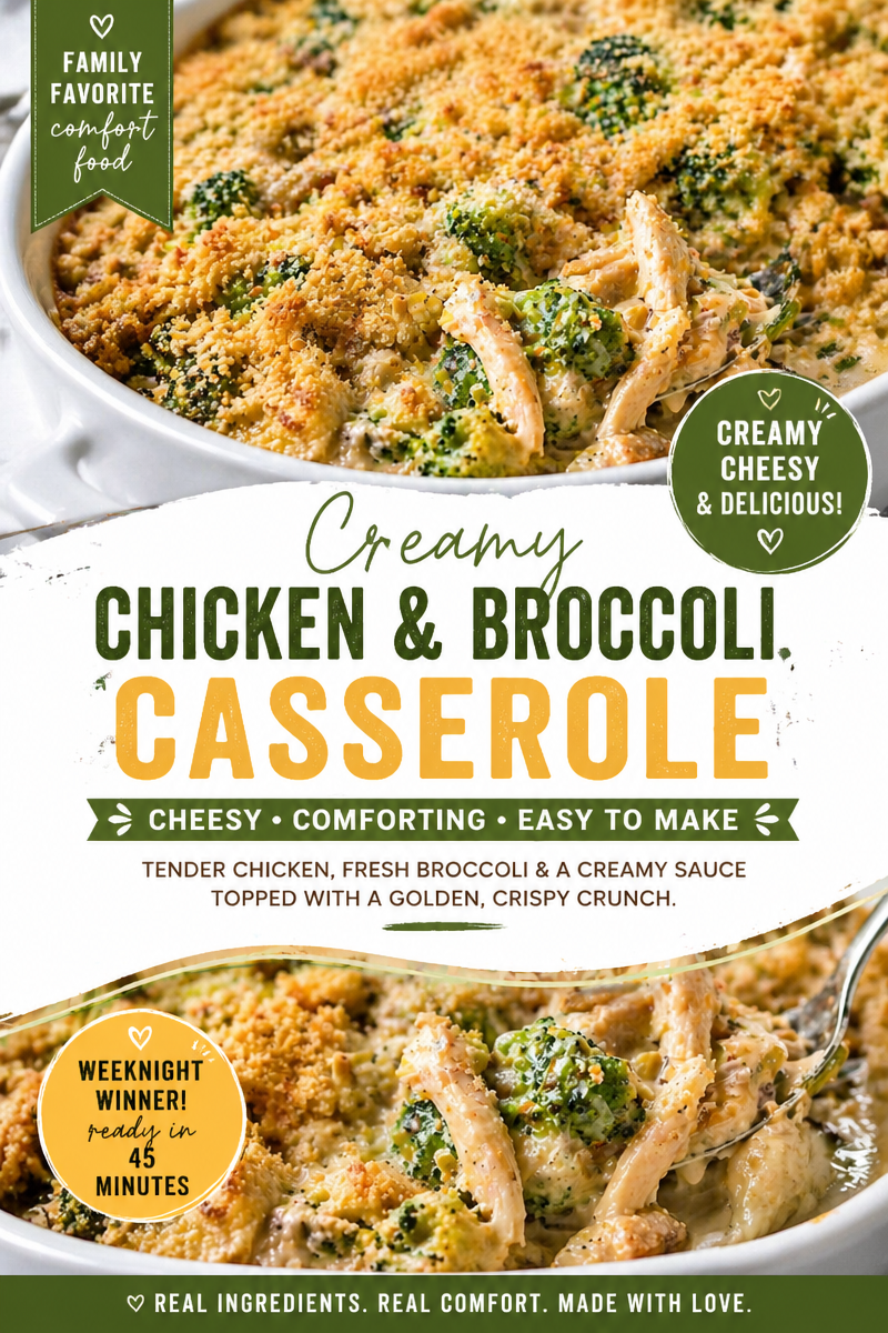 Easy Chicken Broccoli Casserole with Cream of Mushroom Soup