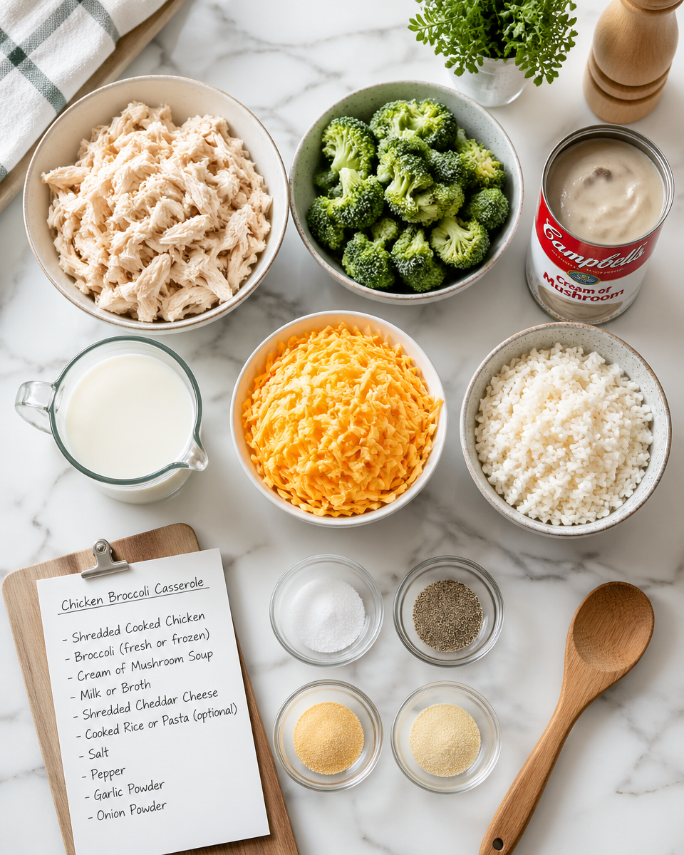Easy Chicken Broccoli Casserole with Cream of Mushroom Soup