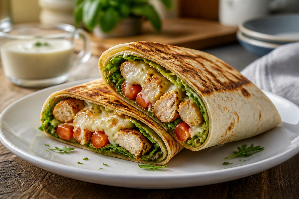 hähnchen mozzarella wraps airfryer