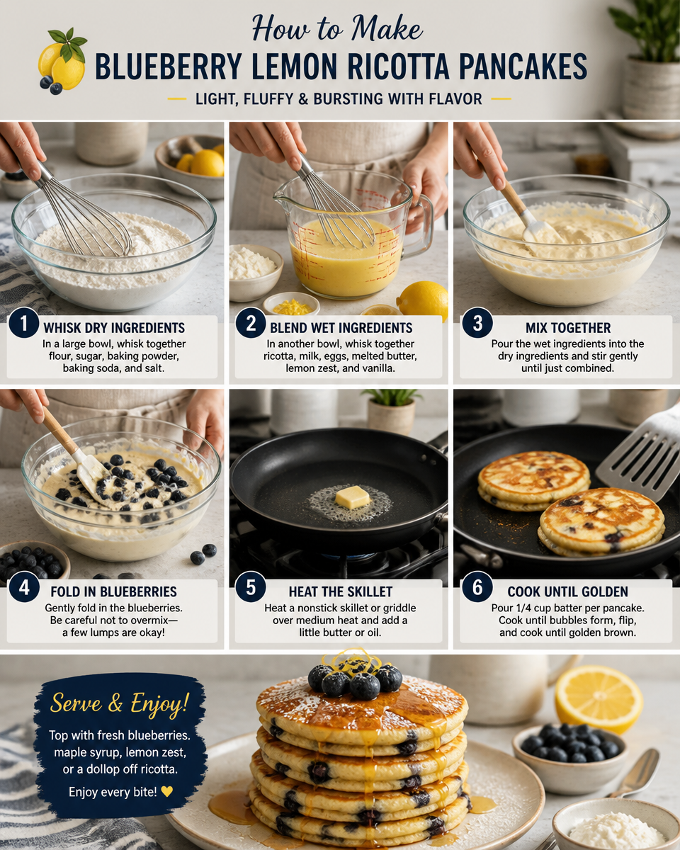 Blueberry Lemon Ricotta Pancakes