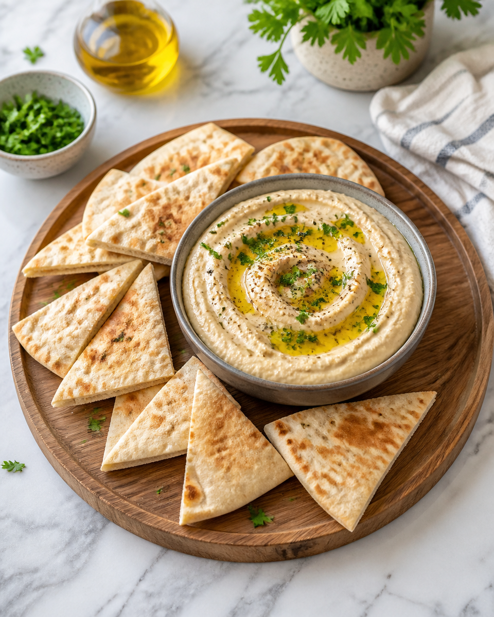 Easy Homemade Hummus — Creamy Garlic Tahini