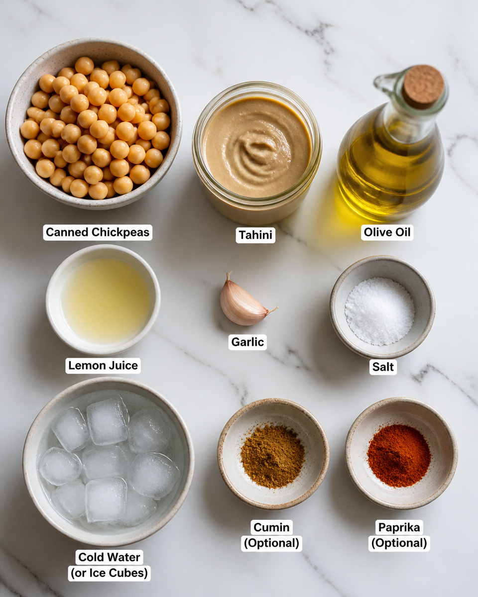 Easy Homemade Hummus — Creamy Garlic Tahini