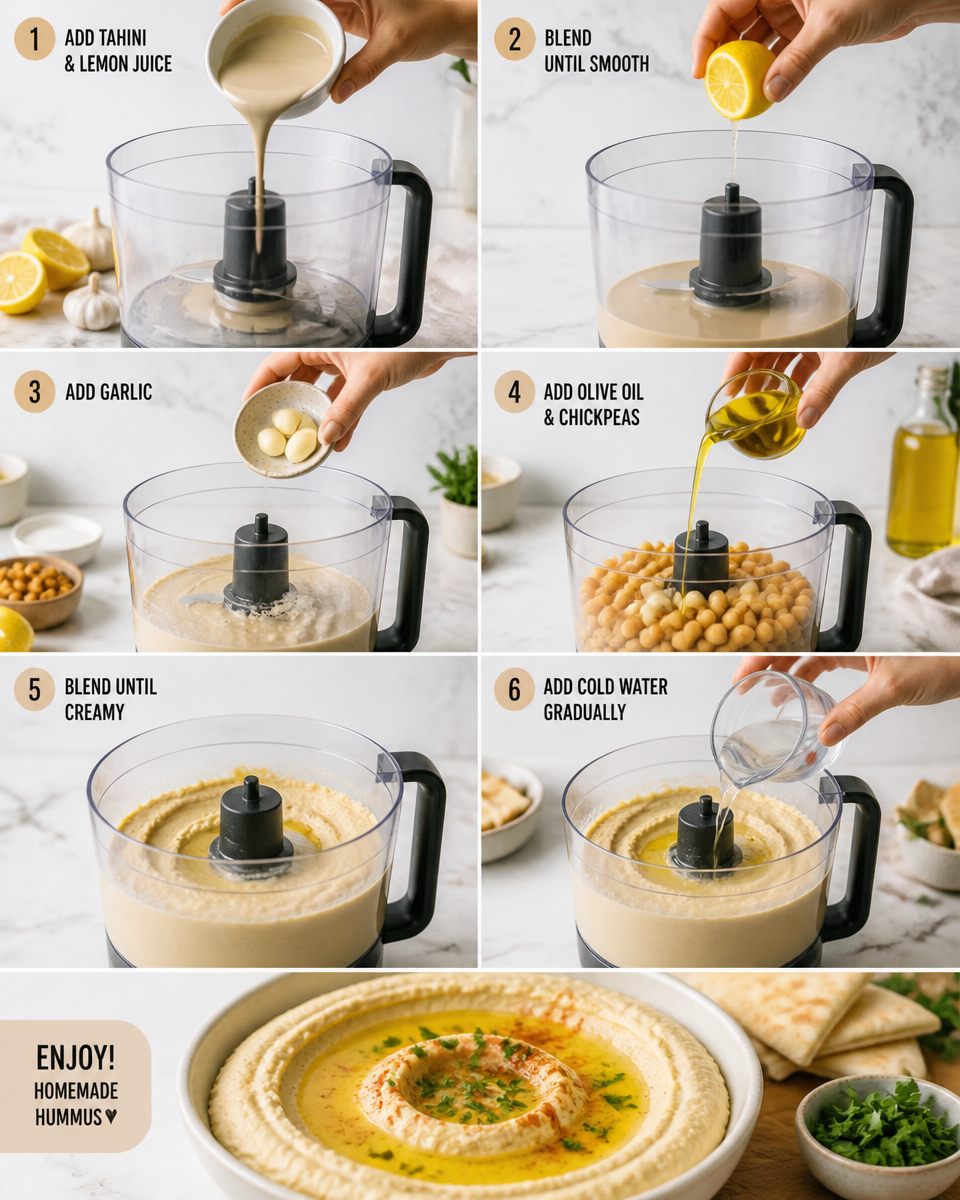 Easy Homemade Hummus — Creamy Garlic Tahini