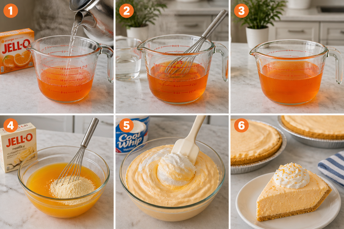 ORANGE JELLO CREAMSICLE PIE.
